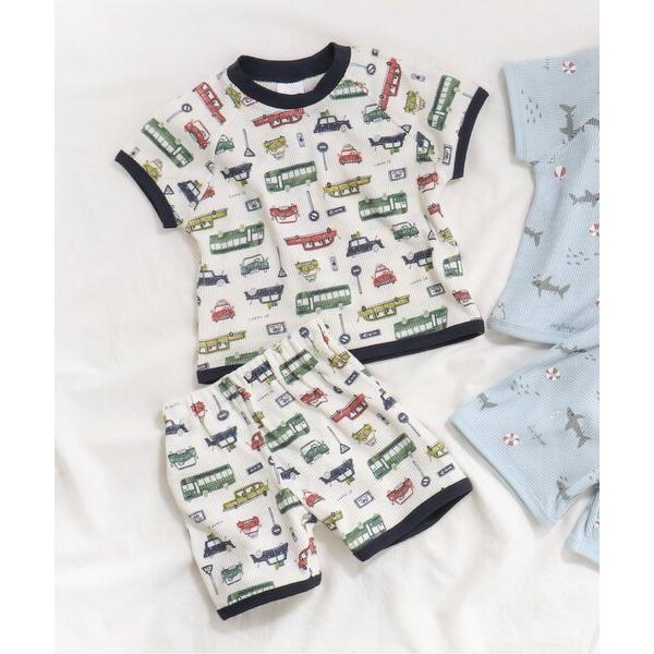 『セール実施中』ZOZO問い合わせ番号:82381246ショップ:F.O.Online Store，エフオーオンラインストアブランド:apres les cours，アプレレクール商品名:【半袖】サメ・車柄 ワッフルパジャマカテゴリ:ルーム...