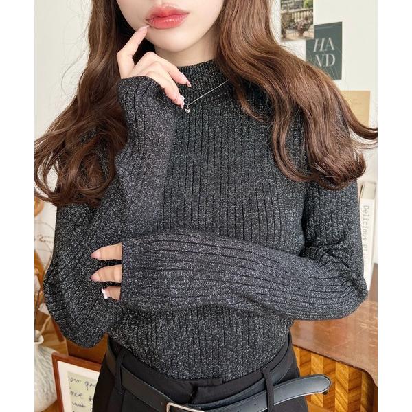 『タイムセール実施中』ZOZO問い合わせ番号:82444216ショップ:moment+，モーメントプラスブランド:moment+，モーメントプラス商品名:12G ボトルネックラメニットプルオーバーカテゴリ:トップス>ニット/セーターブ...