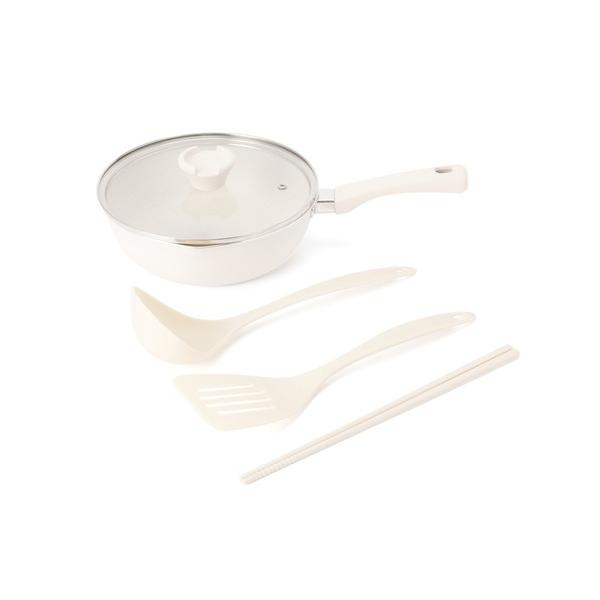 『セール実施中』ZOZO問い合わせ番号:82547724ショップ:Francfranc，フランフランブランド:Francfranc，フランフラン商品名:フライパン＆ツール 簡単調理5点セット アイボリーカテゴリ:食器/キッチン>キッチ...