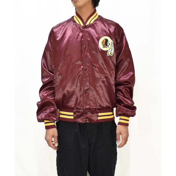 スタジャン 「ヴィンテージ古着」80's Chalk Line/チョークライン NFL ”Washington Redskins” ナイロンスタジャン USA製 メンズ レディース