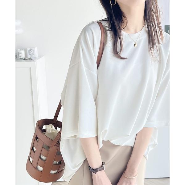 tシャツ 艶感素材でゆったりな着心地。オーバーサイズ ダンボールビッグTシャツ レディース メンズ