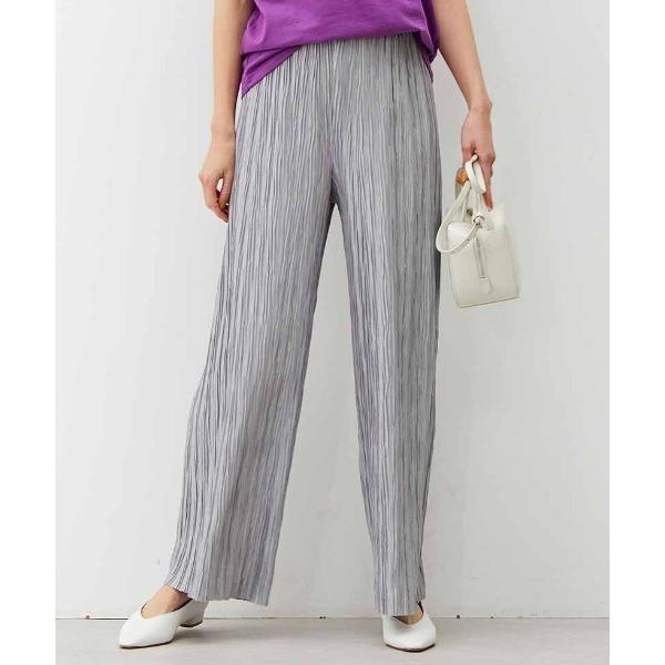 パンツ リブ　イン　コンフォート　驚くほどのらくちんさ！　ほどよくきれいに見えるプリーツパンツ レディース