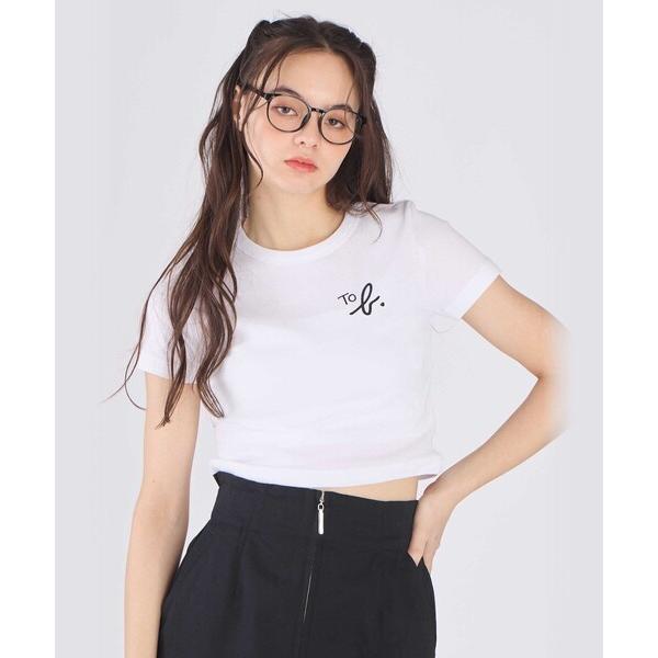 tシャツ 半袖 To b.”ロゴ コットン 半袖 クロップド Tシャツ レディース
