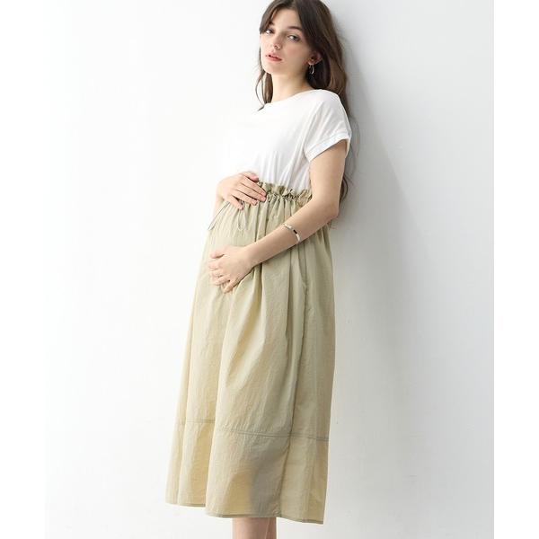 マタニティ 授乳がラクチン！ドロスト ドッキングワンピ―ス（マタニティ/授乳服）授乳楽々 妊婦服 産前・産後対応