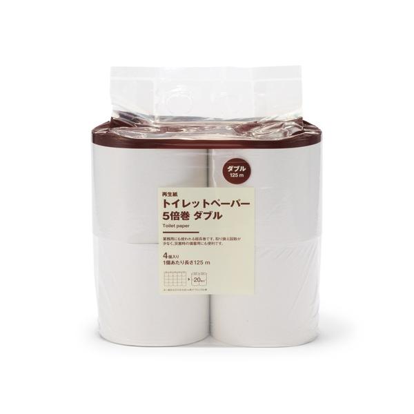 ※このアイテムは返品・交換対象外商品です。ZOZO問い合わせ番号:83093081ショップ:無印良品，ムジルシリョウヒンブランド:無印良品，ムジルシリョウヒン商品名:再生紙トイレットペーパー５倍巻　ダブル　４個入り／１個あたり長さ１２５ｍカ...