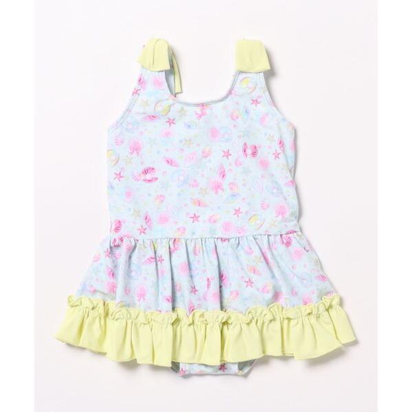 『タイムセール実施中』※このアイテムは返品・交換対象外商品です。ZOZO問い合わせ番号:83396999ショップ:こどもの森e-shop，コドモノモリイーショップブランド:Kids Foret，キッズフォーレ商品名:肩リボンシェル柄ワンピー...