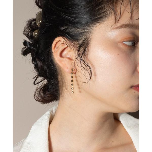 ピアス メタル ボールチェーン ロング ピアス レディース