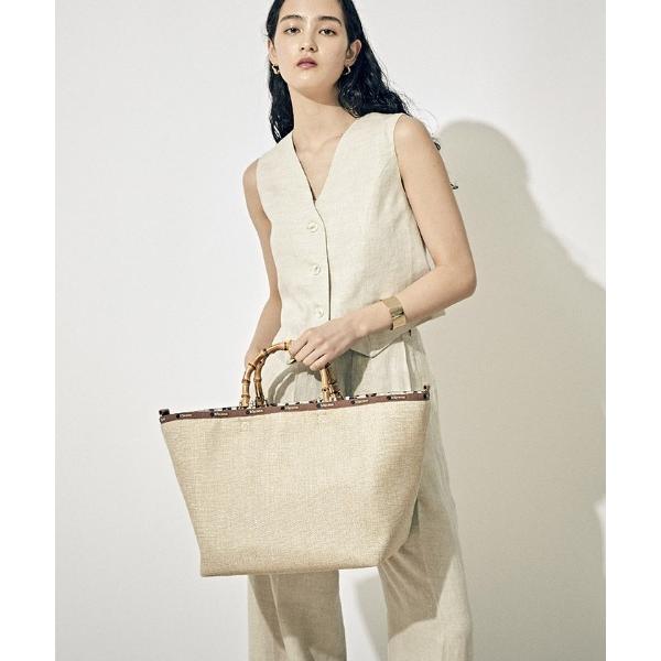 レディース トートバッグ バッグ LG BAMBOO RAFFIA TOTE ラフィアナチュラル