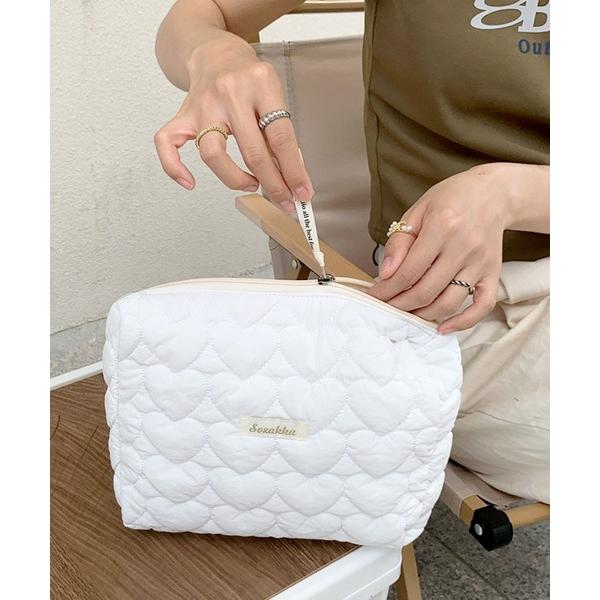 『タイムセール実施中』ZOZO問い合わせ番号:83635490ショップ:florist，フローリストブランド:florist，フローリスト商品名:【大容量】シャーベットカラーハートキルトトラベルポーチ/メイクポーチカテゴリ:財布/小物&gt...