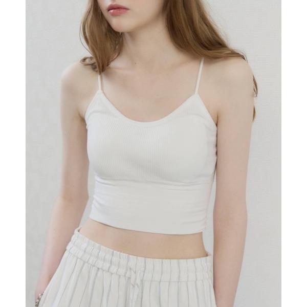 ブラトップ カップ付き キャミソール 「カップ付き」rib fit bra top / リブフィットブラトップ