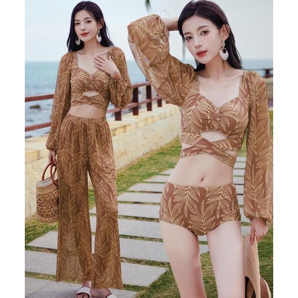 『タイムセール実施中』※このアイテムは返品・交換対象外商品です。ZOZO問い合わせ番号:83972805ショップ:TeddyShop，テディショップブランド:TeddyShop，テディショップ商品名:レディース水着 ボタニカル柄パフスリーブ...