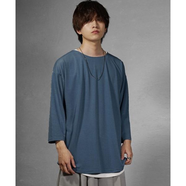 tシャツ 「MinoriTY」さらふわ裾ラウンド8分袖Tシャツ カットソー メンズ オーバーサイズ ビッグシルエット ルーズフィット 秋服 夏服 メンズ レディース