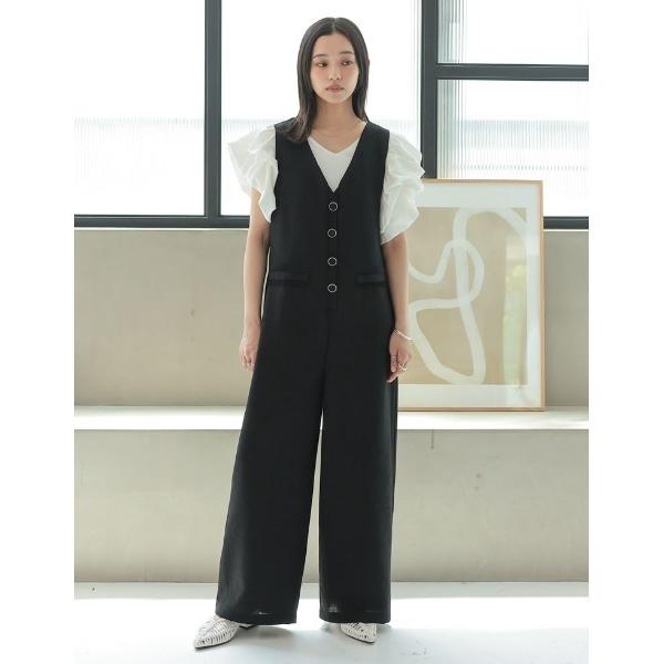 『セール実施中』ZOZO問い合わせ番号:84506360ショップ:Re:EDIT，リエディブランド:Re:EDIT，リエディ商品名:[2025 SUMMER COLLECTION][低身長/高身長サイズ有]サマーツイードVネックオールインワ...