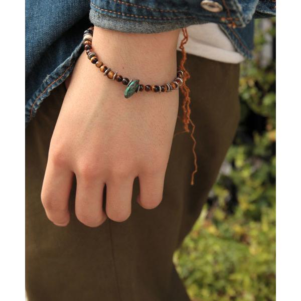 ブレスレット Round Tiger eye Bracelet(ラウンド タイガーアイ ビーズ ブレスレット) メンズ レディース