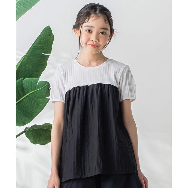 『タイムセール実施中』ZOZO問い合わせ番号:84667481ショップ:BEBE ONLINE STORE，ベベ オンラインストアブランド:SLAP SLIP，スラップスリップ商品名:【お揃い】パール調テープシフォン切り替えトップス(90~...