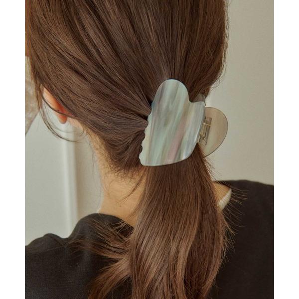 ヘアクリップ マーブル ハート アセチ バンス クリップ
