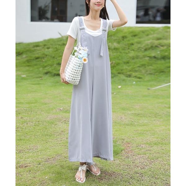 『タイムセール実施中』ZOZO問い合わせ番号:84903387ショップ:perky room，パーキールームブランド:Doux Belle，ドゥーベル，perky room，パーキールーム商品名:シフォンワイドパンツサロペットカテゴリ:オー...