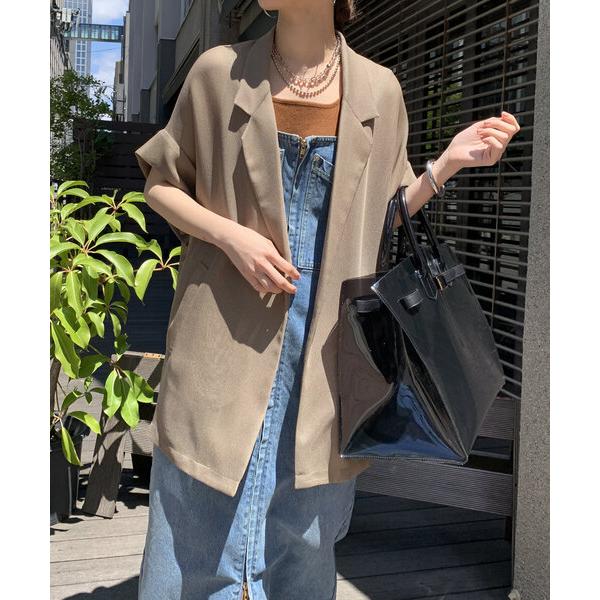 ジャケット テーラードジャケット メッシュ半袖ジャケット