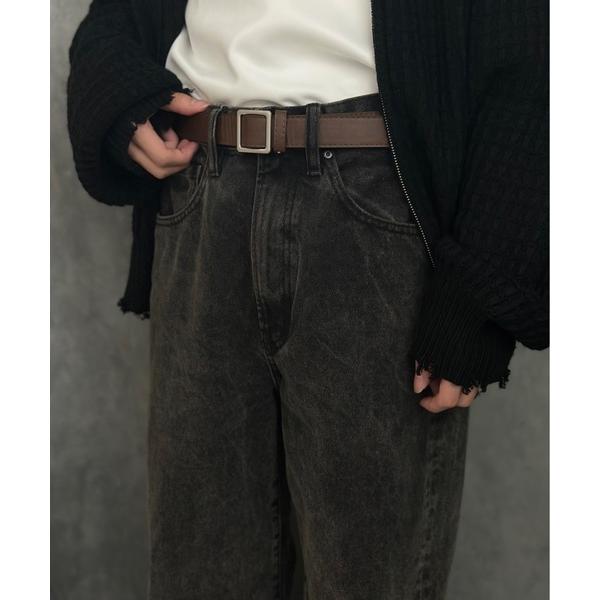 ベルト 「OKUOKU　0909」スクエアバックル 穴なし ベルト   oku-belt-583805223127-7 N「RBTS」 メンズ レディース