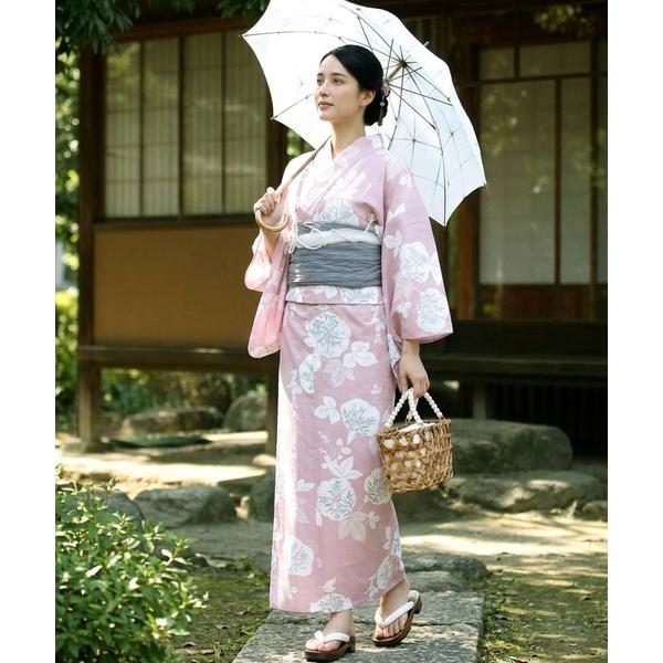 浴衣 簡単！1人で着れる高級綿麻セパレート浴衣2点セット（二部式浴衣+兵児帯） レディース