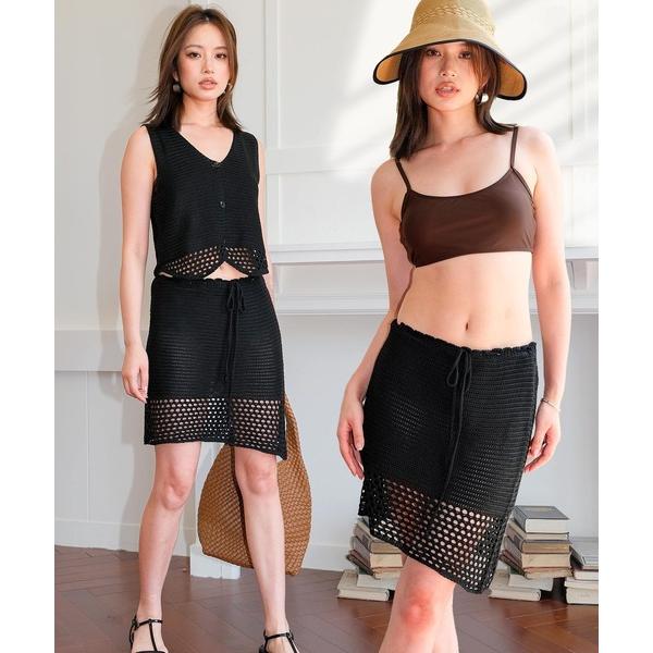 『セール実施中』※このアイテムは返品・交換対象外商品です。ZOZO問い合わせ番号:85462480ショップ:OSYAREVO，オシャレボブランド:OSYAREVO，オシャレボ商品名:クロシェ編み セットアップ ビキニ 水着 レディースカテゴ...