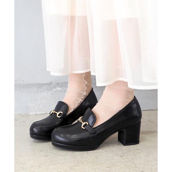 パンプス 厚底ビットローファーパンプス　8700183