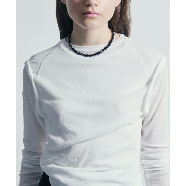 ネックレス 「IRIS 47」caviar necklace onyx/キャビア ネックレス オニキス レディース
