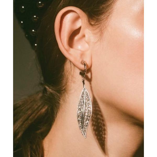 アレルギー対応 イヤリング 「IRIS 47」leaf earring/リーフ　イヤリング レディース