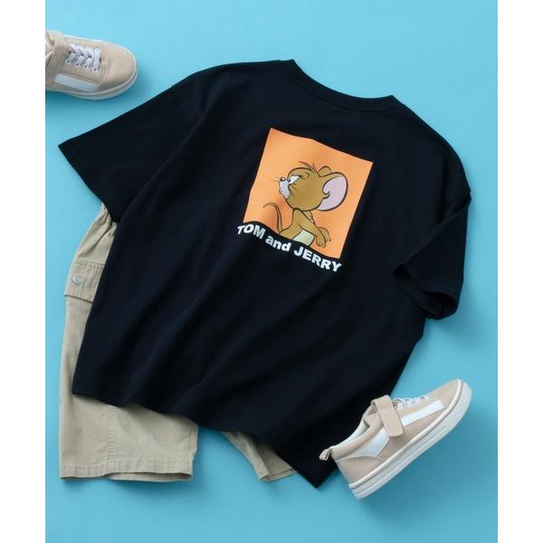 tシャツ 「 TOM＆JERRY / トムとジェリー」キャラクタープリント ビッグシルエット バックプリント 半袖Tシャツ キッズ キッズ 子供服 男の子 女の子
