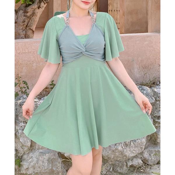 ※このアイテムは返品・交換対象外商品です。ZOZO問い合わせ番号:85638872ショップ:TeddyShop，テディショップブランド:TeddyShop，テディショップ商品名:レディース水着 レイヤード風ラメフレアワンピ風オールインワンス...