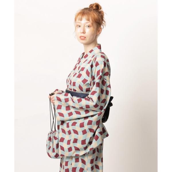 浴衣 レトロチェック浴衣ワンピース レディース