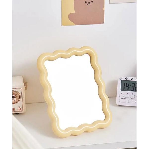 『タイムセール実施中』ZOZO問い合わせ番号:85769775ショップ:RiNc，リンクブランド:ammy.，エイミードット商品名:【 ammy. / エイミードット 】 ウェーブ フレーム ミラー / 卓上 ＆ 壁掛け ミラーカテゴリ:イ...