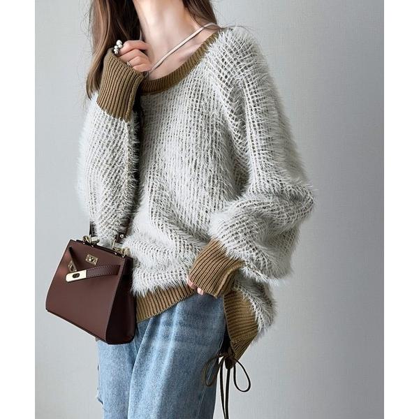 『タイムセール実施中』ZOZO問い合わせ番号:86144124ショップ:Classical Elf，クラシカルエルフブランド:classicalelf，クラシカルエルフ商品名:甘すぎないフェミニン感。サイドリボン使いフェザーヤーンシャギー配...