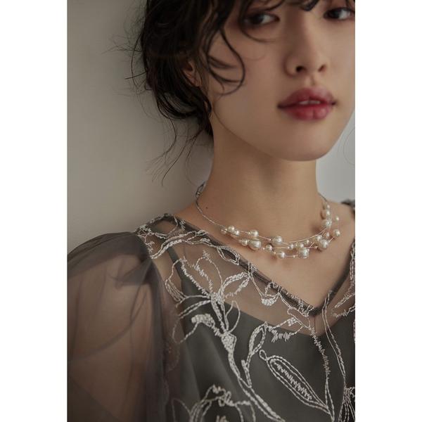 ZOZO問い合わせ番号:86145142ショップ:bflat，ビーフラットブランド:niana，ニアナ商品名:パールワイヤーチョーカー ネックレス ショート 結婚式 お呼ばれ オケージョン フォーマル 大振りカテゴリ:アクセサリー>ネ...