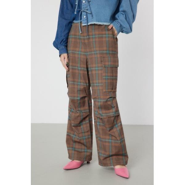 カーゴパンツ チェックカーゴパンツ レディース