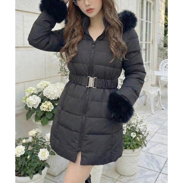 『タイムセール実施中』ZOZO問い合わせ番号:86283052ショップ:Ada.，エイダブランド:Ada.，エイダ商品名:【主役級・シルエット最強！】ベルト付き ファー 中綿ダウン ミディコートカテゴリ:ジャケット/アウター>ダウンジ...