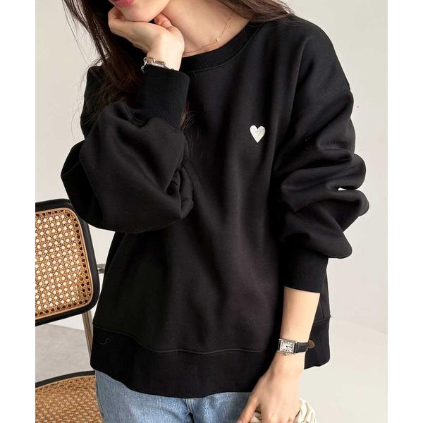 『タイムセール実施中』ZOZO問い合わせ番号:86349470ショップ:GeeRA，ジーラブランド:GeeRA，ジーラ商品名:【新色追加】あったか裏起毛！ロゴ＆ハートワンポイント刺繍オーバーサイズスウェットカテゴリ:トップス>スウェッ...