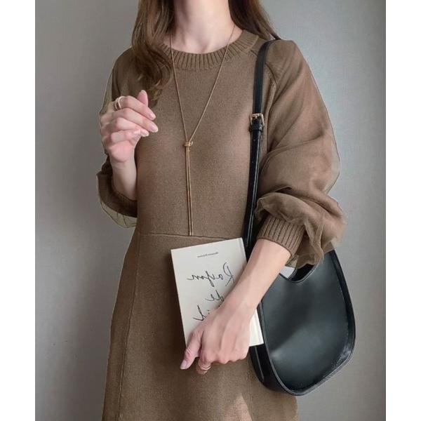 『タイムセール実施中』ZOZO問い合わせ番号:86349517ショップ:JUNOAH，ジュノアブランド:FILLOU，FILLOU，JUNOAH，ジュノア商品名:チュールスリーブニットフレアワンピースカテゴリ:ワンピース/ドレス>ワン...