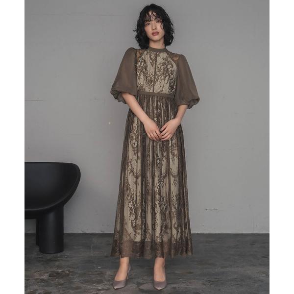 『タイムセール実施中』ZOZO問い合わせ番号:86453180ショップ:GIRL，ガールブランド:GIRL，ガール商品名:総レースハイネックバルーンスリーブ フレア ロング 結婚式 ワンピース パーティードレス オケージョンドレス お呼ばれ...