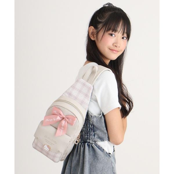 ZOZO問い合わせ番号:86550721ショップ:FUNALIVE，ファンアライブブランド:FUNALIVE，ファンアライブ商品名:【サンリオ】 合皮　リボンチャーム　キャラクターフェイスプレート　チェック　かぶせポケット ボディバックカテ...