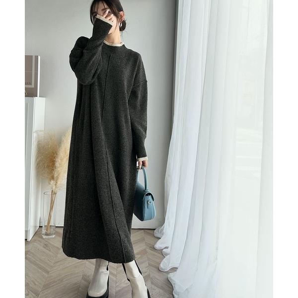 『セール実施中』ZOZO問い合わせ番号:86584089ショップ:Classical Elf，クラシカルエルフブランド:classicalelf，クラシカルエルフ商品名:大人のリラックスムード。ふわもちミックスカラー配色ブークレーニットワン...