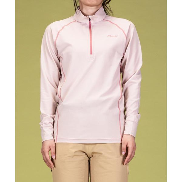 tシャツ 速乾 phenix OUTDOOR(フェニックスアウトドア) レディース ハーフジップ長袖Tシャツ ロングスリーブTシャツ (吸水速乾 / 通気性) レディース