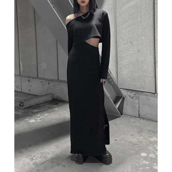 『タイムセール実施中』ZOZO問い合わせ番号:86725767ショップ:LVEU.，ラブユ.ブランド:LVEU.，ラブユ.商品名:【LVEU.】変形ドッキングスウェットワンピース / ワンピース ワンピ アシメ アシンメトリー カットアウト...