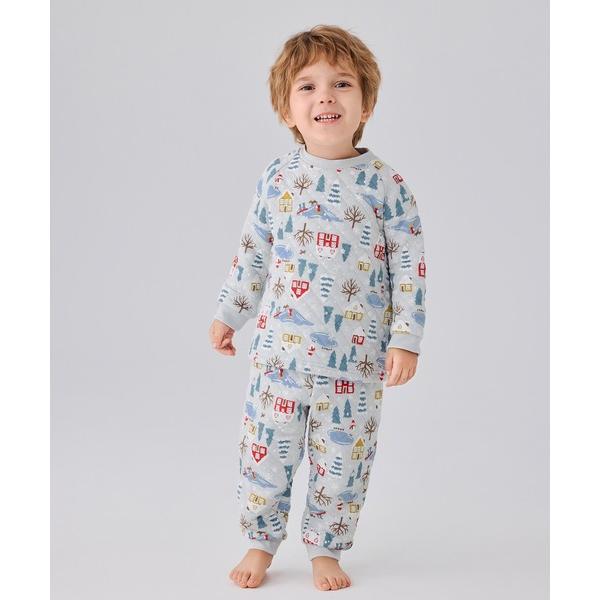 ZOZO問い合わせ番号:86727145ショップ:Combi mini，コンビミニブランド:combimini，コンビミニ商品名:のびのび腹巻付きあったかキルト長袖パジャマ（雪の町・くまスイーツ）カテゴリ:ルームウェア>ルームウェア/...