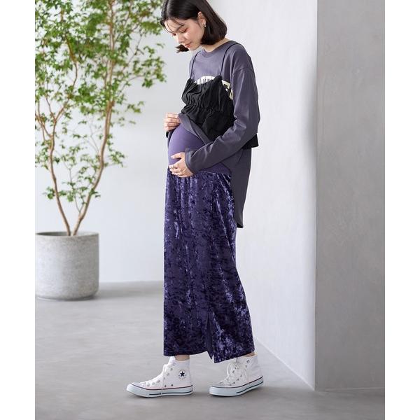 ZOZO問い合わせ番号:86800204ショップ:cross marche，クロスマルシェブランド:Rosemadame，ローズマダム商品名:クラッシュベロアナロースカートカテゴリ:ママ＆ベビー&gt;マタニティウェア/グッズブランド品番:...