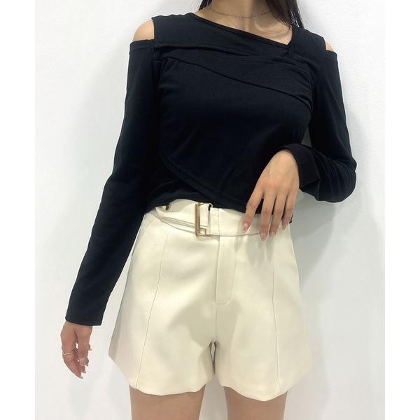 tシャツ アシメントリーカットデザイントップス レディース