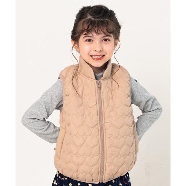 『セール実施中』ZOZO問い合わせ番号:86904357ショップ:こどもの森e-shop，コドモノモリイーショップブランド:moujonjon，ムージョンジョン商品名:ハートキルトベストカテゴリ:ジャケット/アウター>ダウンベストブラ...