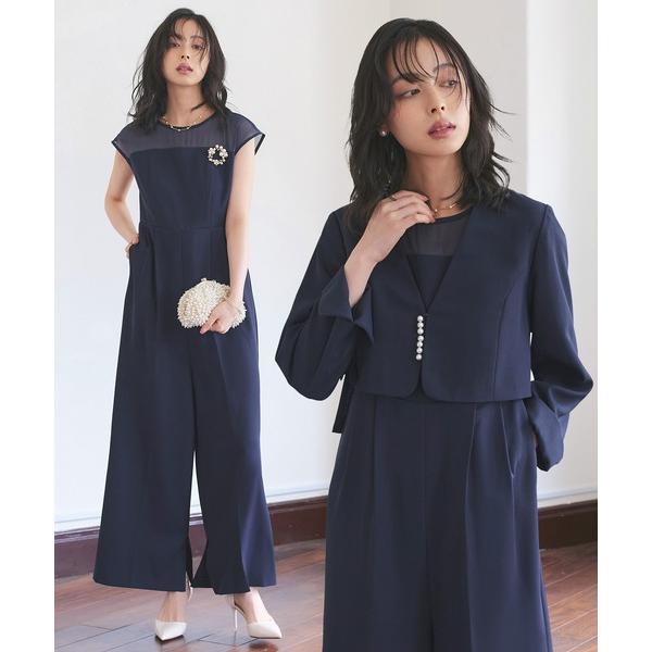 ZOZO問い合わせ番号:86945080ショップ:RUIRUE BOUTIQUE，ルイルエブティックブランド:RUIRUE BOUTIQUE，ルイルエブティック商品名:2点セット ｜ パールデザイン ジャケット ＆ オールインワン セットア...