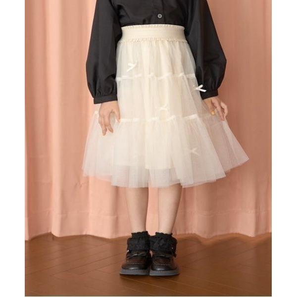 『セール実施中』ZOZO問い合わせ番号:86946676ショップ:petit main，プティマインブランド:Lycee mine，リセマイン，petit main，プティマイン商品名:【新色追加】リボン付きティアードチュールスカートカテゴ...