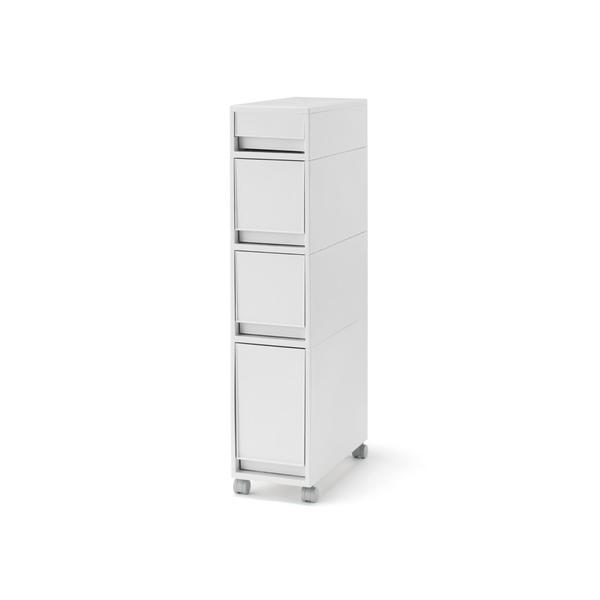 ZOZO問い合わせ番号:87109505ショップ:無印良品，ムジルシリョウヒンブランド:無印良品，ムジルシリョウヒン商品名:再生ポリプロピレン入り　収納ストッカー　キャスター付２　ホワイトグレー　約幅１８×奥行４０×高さ８３ｃｍカテゴリ:イ...